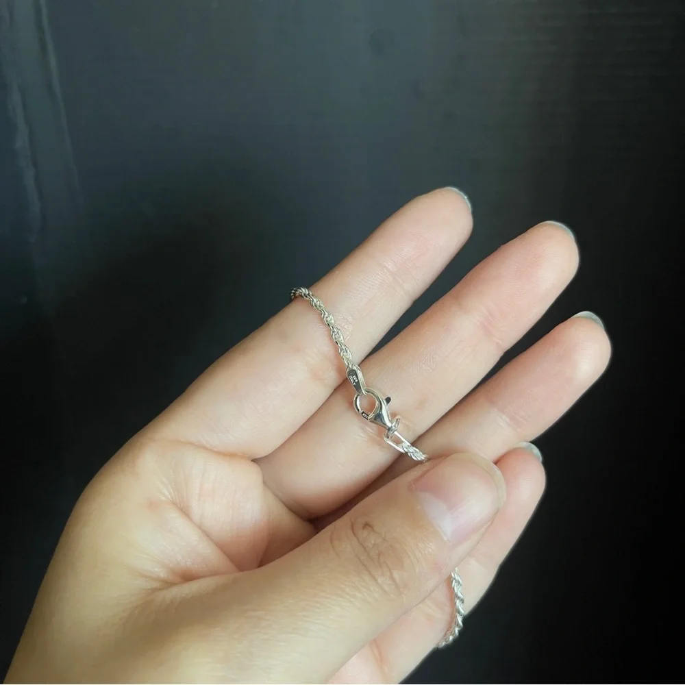 Sterling Silver Italy Chain Rope Twisted 925 7 Inch Bracelet